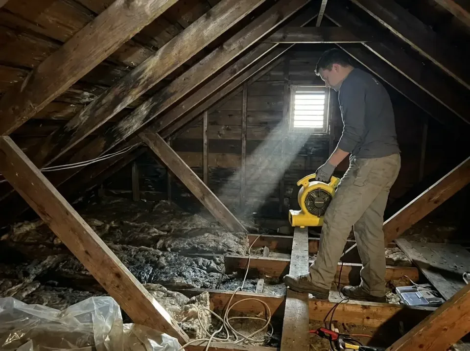 attic-water-damage-drying-proc-007 — frequently asked questions, Emergency Water Extraction & 24/7 Flood Response in Credit…